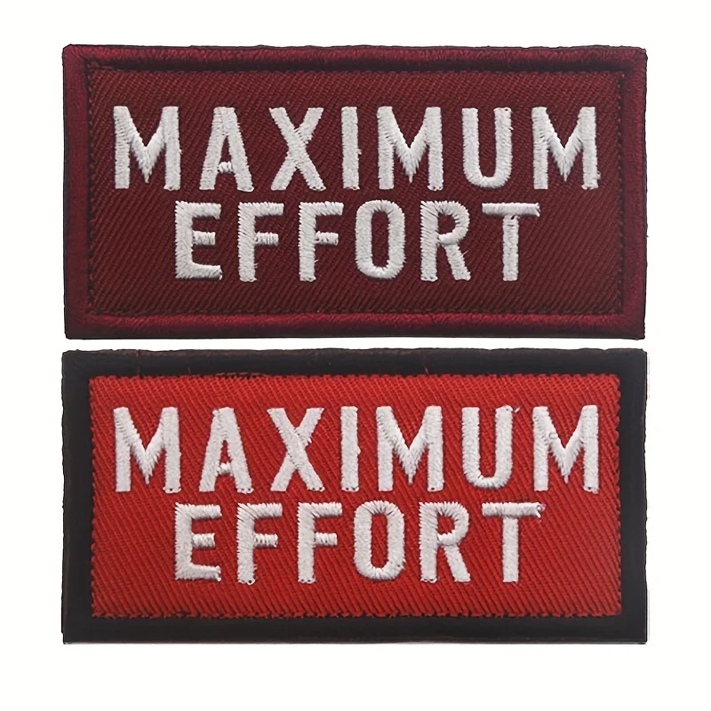 Parches Velcro Mochila TáCticos De Bordados MAXIMUM EFFORT Divertido Meme Parche de Velcros bordado Cierre de gancho y bucle - Insignia de moral táctica militar para mochila Molle
