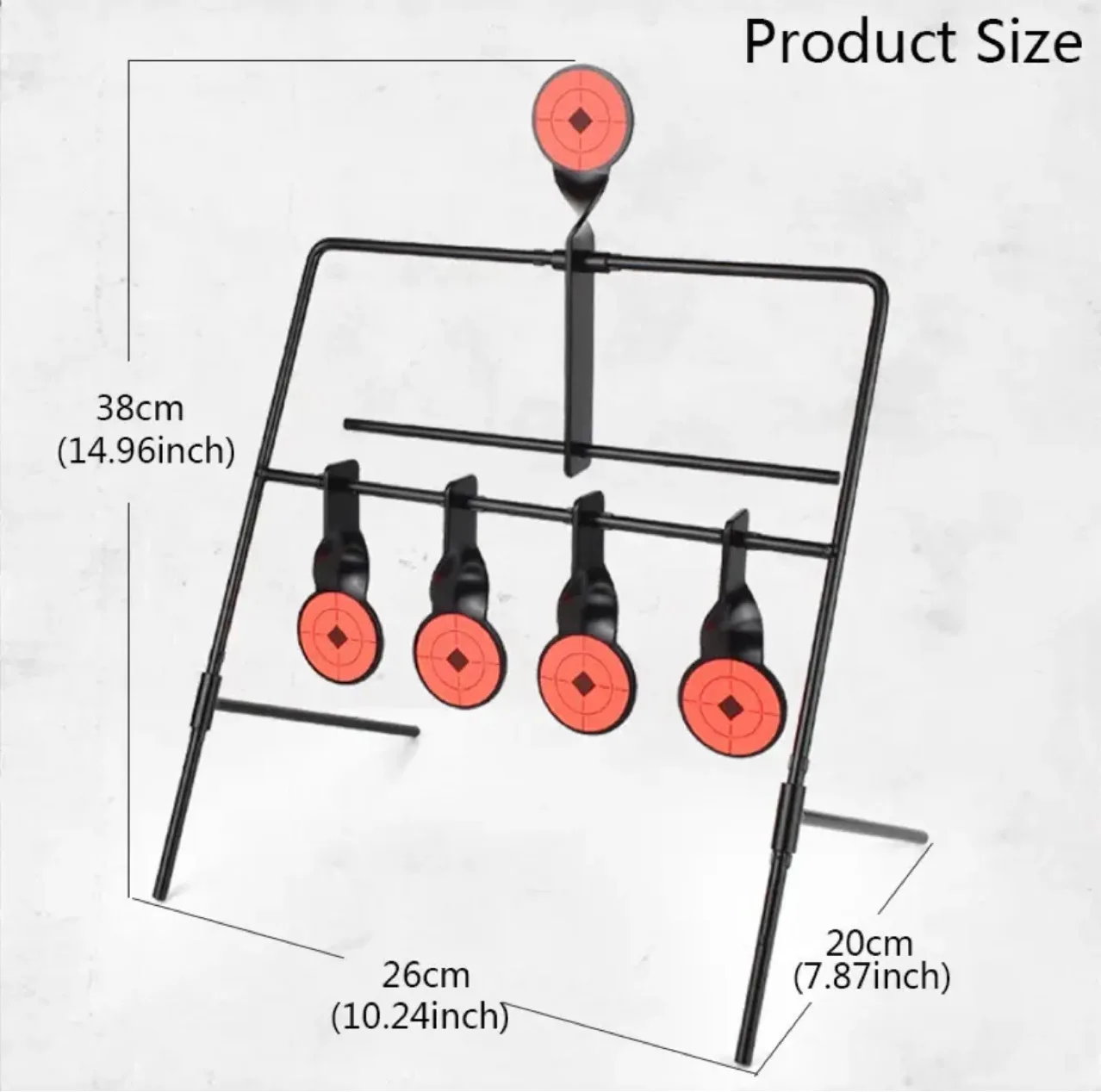 5 objetivos giratorios de tiro de Metal, reinicio automático para pistola, Rifle, práctica de caza - imagen 5