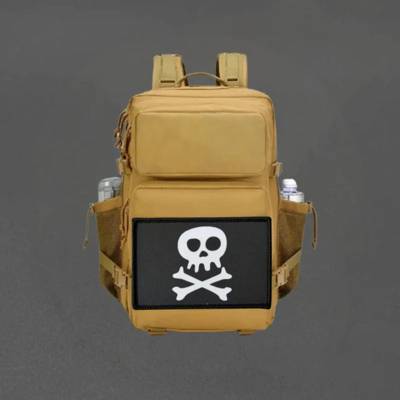 Parche con estampado de huesos cruzados de calavera, chaleco táctico, sombreros con gancho y bucle, insignia de moral, pegatinas para mochila, parches para brazalete para ropa