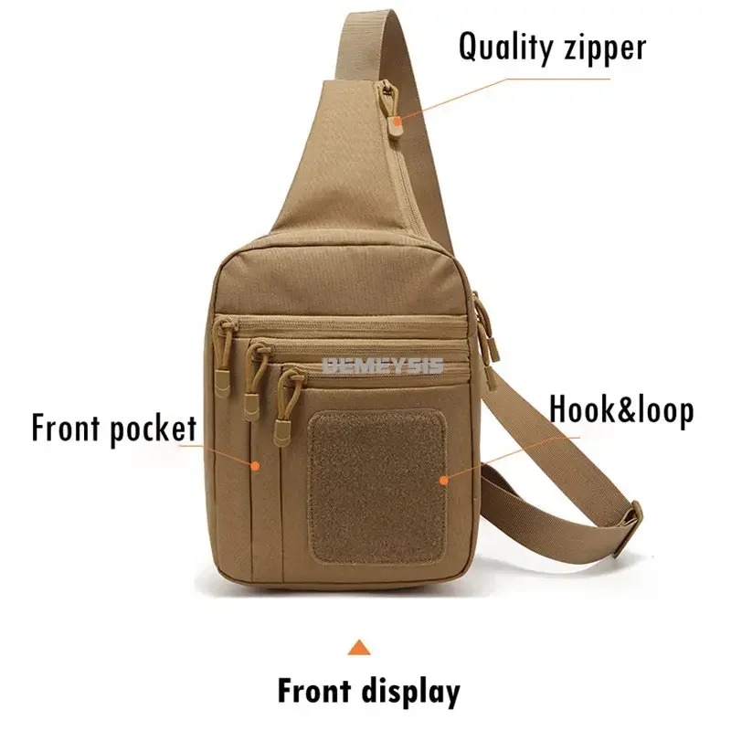 Bolsas de pecho para exteriores, bolso de hombro táctico impermeable para el pecho, funda para pistola, eslinga de transporte oculta para caza, mochila cruzada - imagen 4