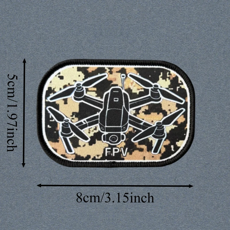 Parche de impresión "DRONE", chaleco táctico, sombreros con gancho y bucle, insignia de moral, mochila, pegatinas decorativas, parches para brazalete para ropa - imagen 3