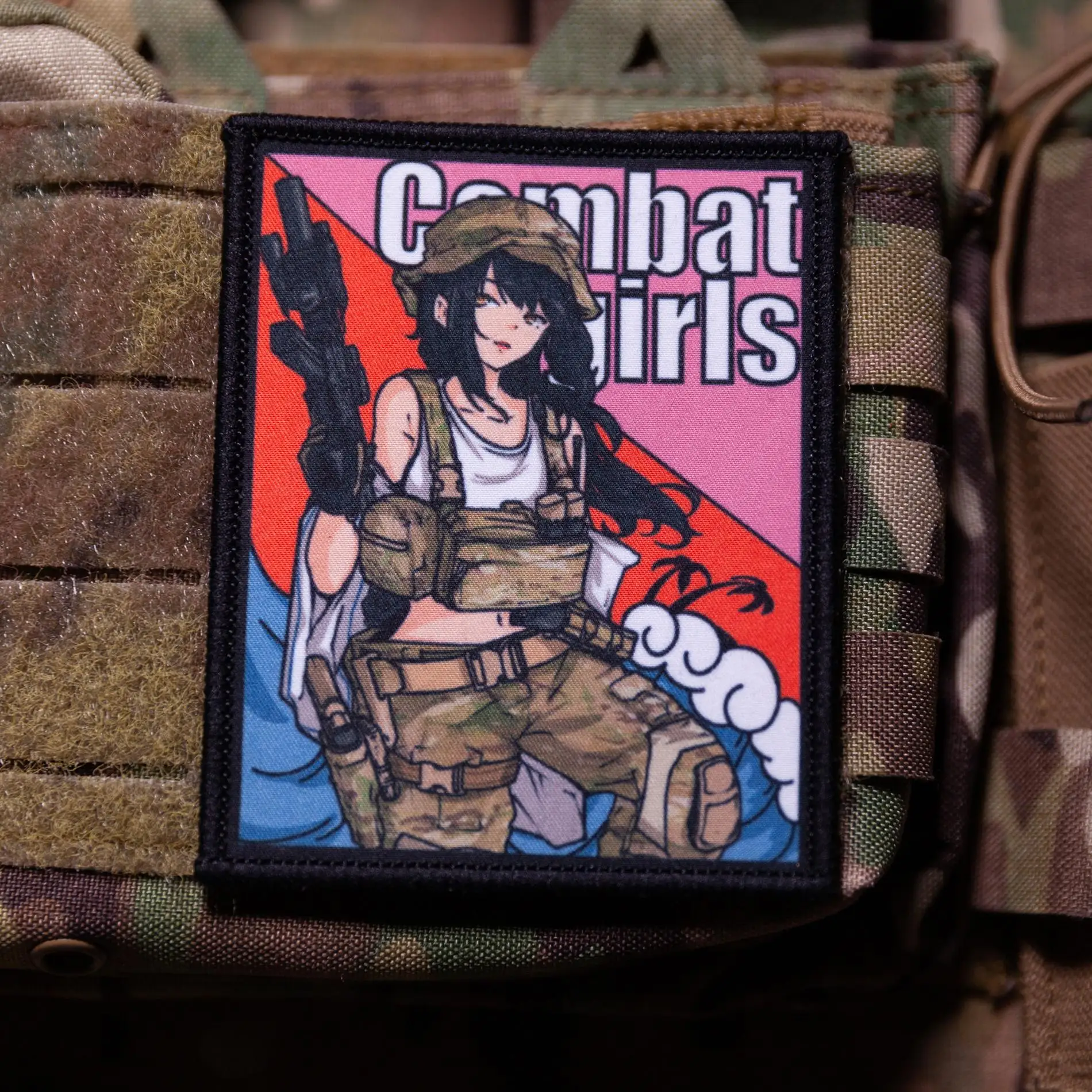 Parche de la Costa Dorada de la monja de la chica de combate, insignia de la chica de la pistola táctica impresa para ropa, mochila, decoración de brazalete - imagen 2