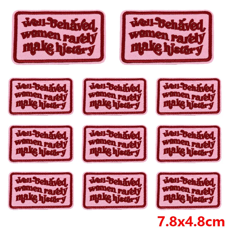 10 unids/lote, venta al por mayor, apliques de letras de dibujos animados, parches para planchar en ropa, frases/texto, parches bordados para pegatinas de ropa - imagen 5