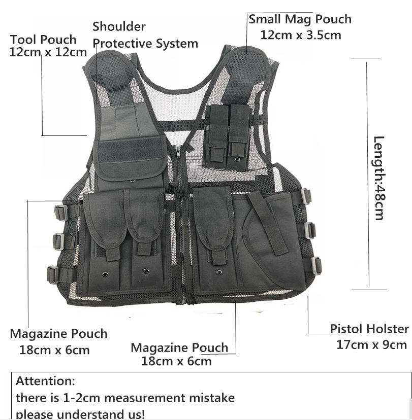 Chaleco táctico ajustable para hombre y mujer, malla, deportes al aire libre, fotógrafo, pesca, caza, con bolsillos - imagen 4