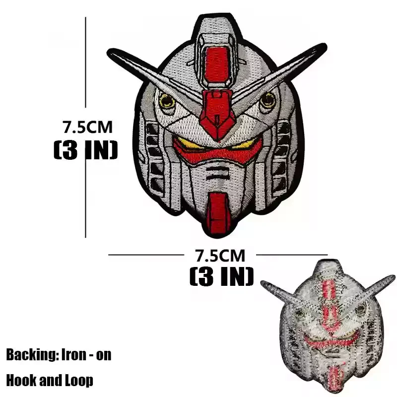 Accesorios de bolsa de anime bordados, insignias de traje móvil Gundam, chaqueta de mochila DIY y parche de gancho y bucle - imagen 5