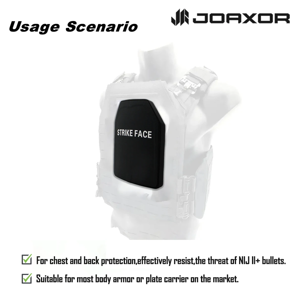 JOAXOR Placa antibalas PE IIIA para chaleco táctico y mochila - imagen 4