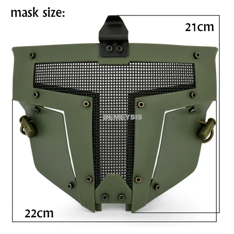 Máscara facial completa de malla de acero transpirable, máscaras tácticas de combate para tiro de Paintball, accesorios de caza, uso con casco rápido - imagen 3