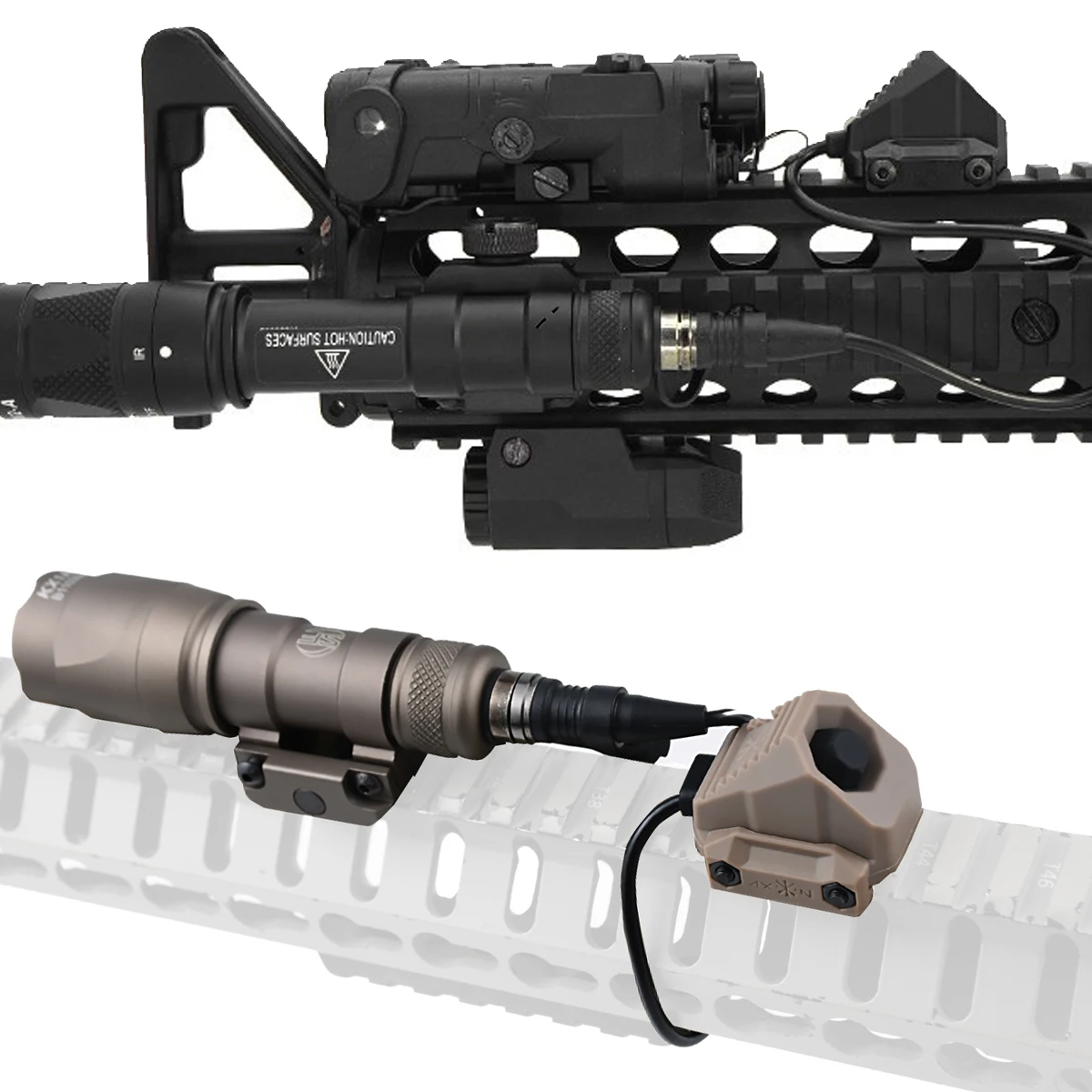 AXON UNITY interruptor de presión remoto táctico Modbutton Surefire M300 M600 2,5 3,5 SF enchufe de grúa apto para riel de 20mm NGAL PEQ 15 láser - imagen 3