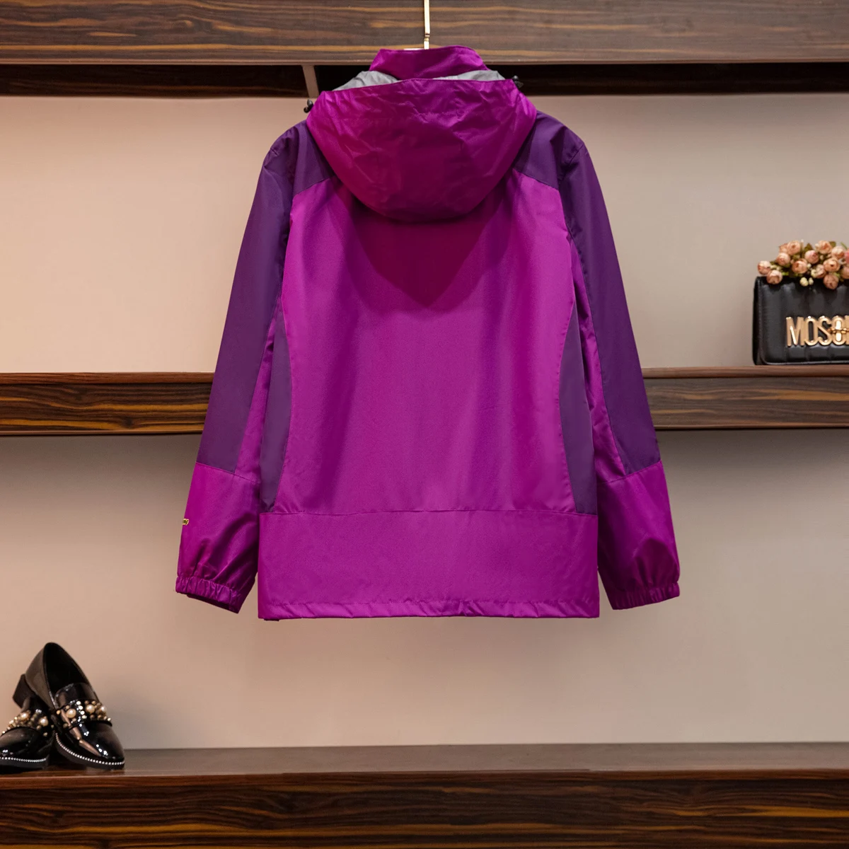 XL-6XL-Chaqueta holgada de longitud media para mujer, ropa deportiva, impermeable, transpirable, para exteriores, talla grande, primavera y otoño - imagen 4