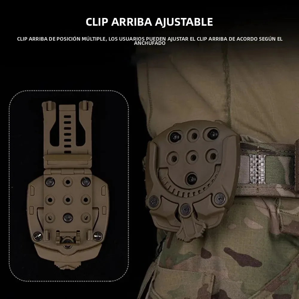 Adaptador de funda táctica giratoria de 360 grados para caza al aire libre, montaje de Base, accesorios de funda de tiro Modular Airsoft - imagen 5
