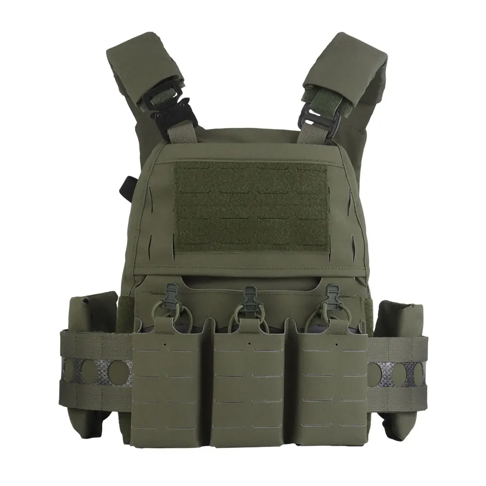 Portador de placa táctico FCPC V5, chaleco de caza MOLLE de liberación rápida estilo Ferro con bolsa de revista Triple 556, equipo de tiro Airsoft - imagen 3