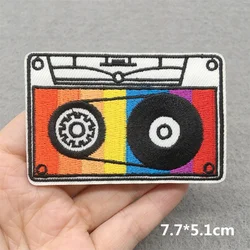 Parches Rock bordados con disco óptico para ropa
