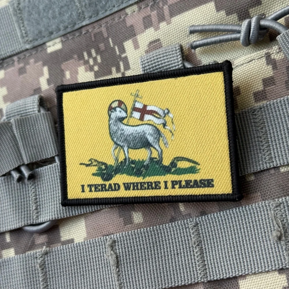 Parche táctico I Tread Where Please Christan Morale, bandera de Gadsden, parches impresos militares para mochila, pegatina, apliques personalizados - imagen 4