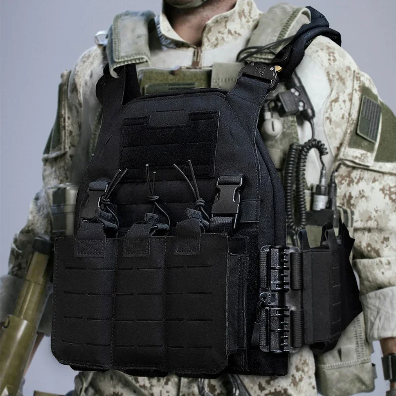 Chaleco táctico de liberación rápida para caza al aire libre, Chaleco ligero de corte láser, 1000D, Molle, novedad - imagen 2