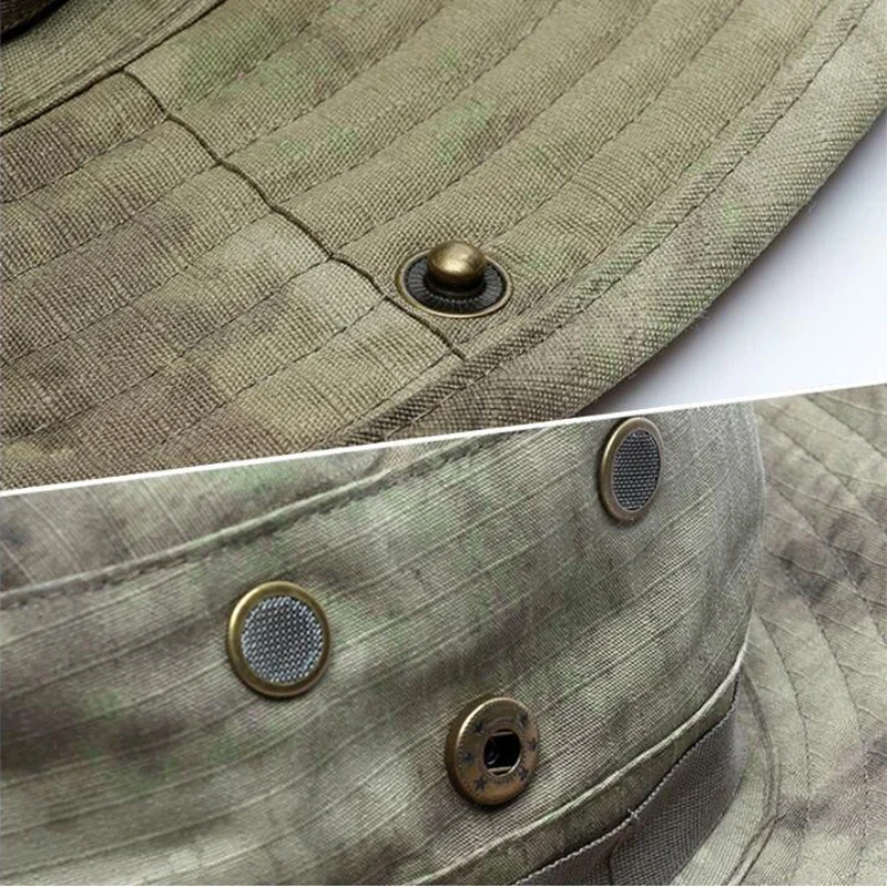 Senderismo Camping Huting Jungle Bonnie ejército gorra de camuflaje tela a cuadros hombres sombreros militares de secado rápido sol pesca al aire libre sombrero táctico - imagen 5