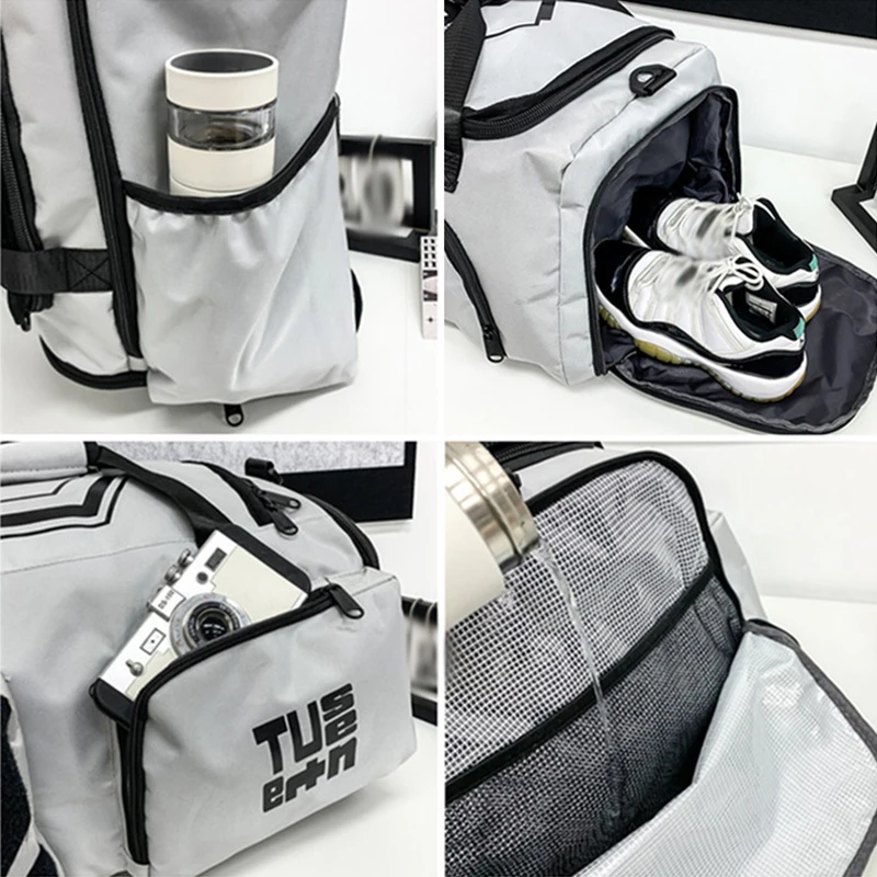 Mochila deportiva con zapatos, bolsa para gimnasio, Fitness, Yoga, bolsas de viaje húmedas y secas, mochila para acampar y senderismo al aire libre, bolso de equipaje - imagen 5