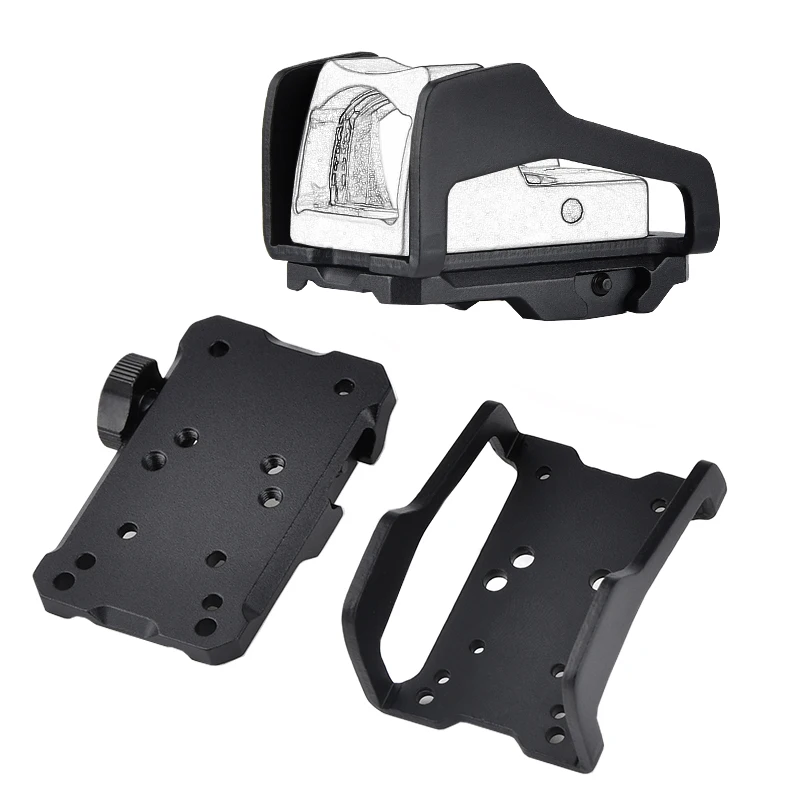 Soporte táctico RMRR Red Dot para mira, soporte de fijación de riel guía, Base de puntería, equipo de caza Airsoft apto para riel Picatinny de 20mm