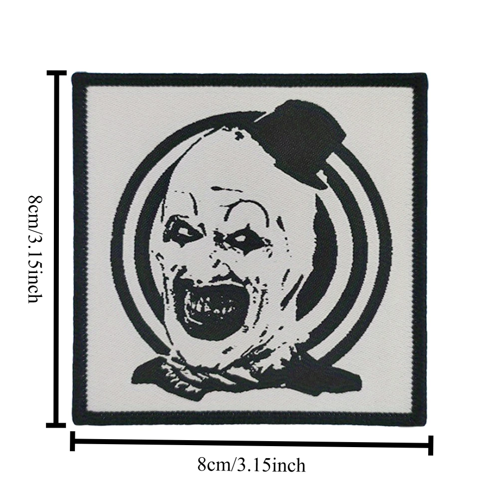 Parche táctico de moral de payaso de arte de Terror, parches de gancho y bucle, insignia militar, pegatinas para mochila, brazalete, aplique para casco - imagen 4