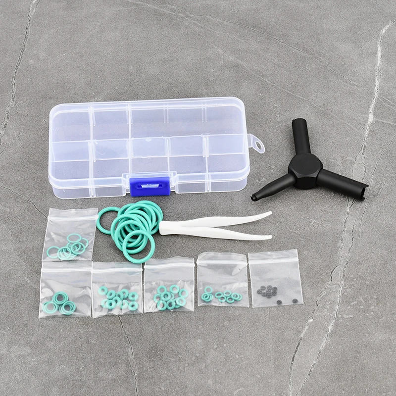 Juego de juntas tóricas de caucho fluorado para cargador táctico - Anillo plano de silicona verde - Sello de junta para llave de válvula de gas - Para airsoft, caza, GBB, G17, P1 - imagen 4