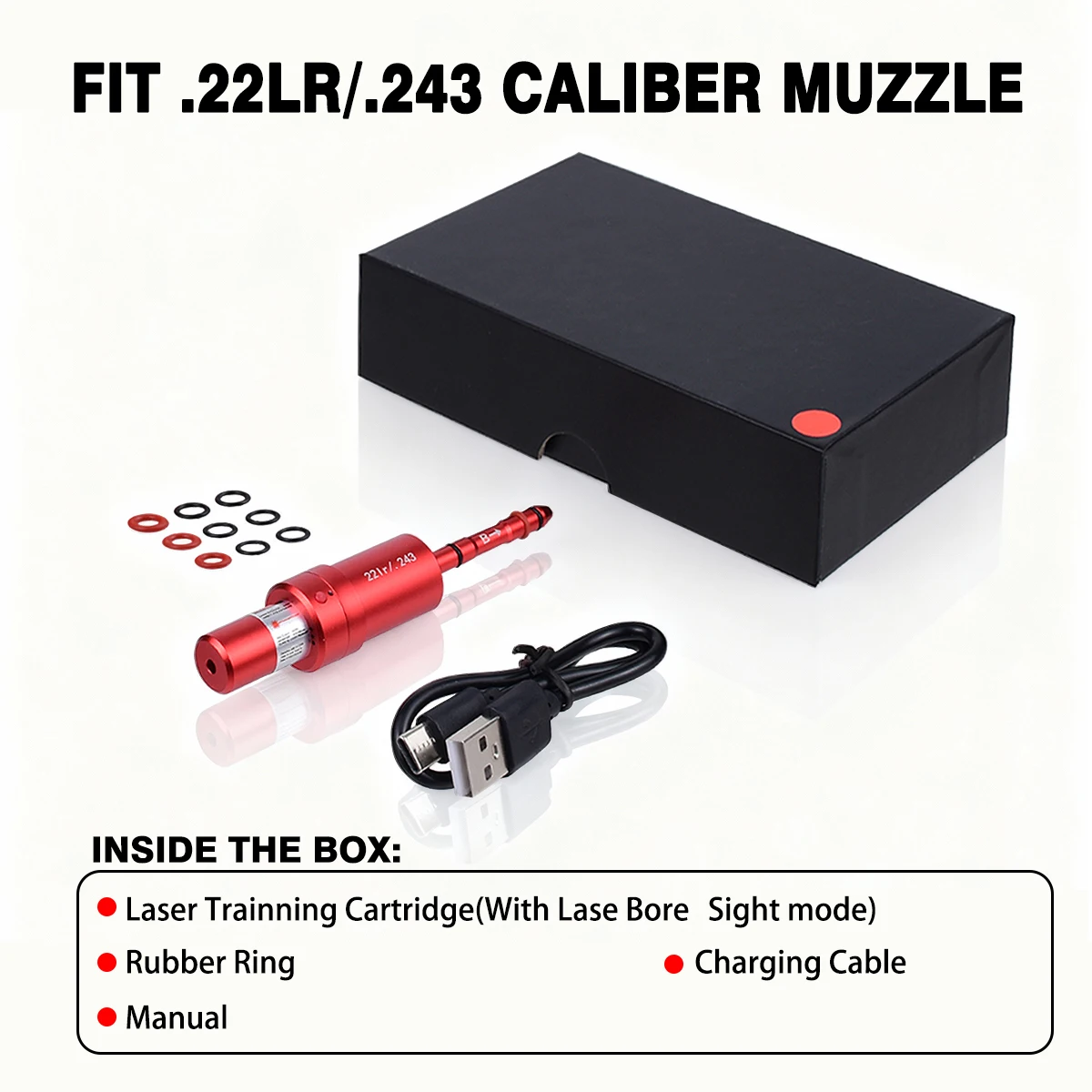 Carga USB 22LR.243.177 9mm 38SPL.45ACP.223Rem Cartucho de entrenamiento láser magnético de doble propósito para polvo de fuego seco