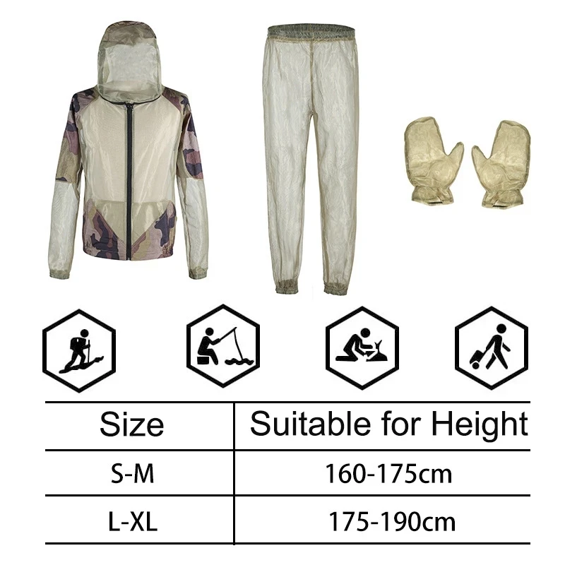Outdoor Protection Mosquito Repellent Suit Bug Jacket Mesh Hooded Fishing Clothes Camping Hunting Jacket Insect-proof Mesh Shirt - imagen 2