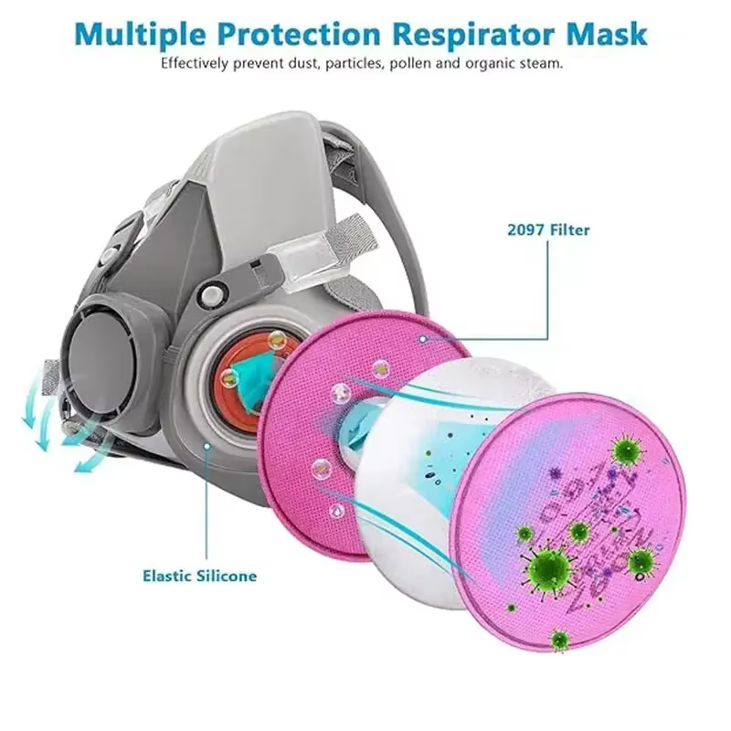 Respirador 3M 6200 media cara filtro antipolvo profesional