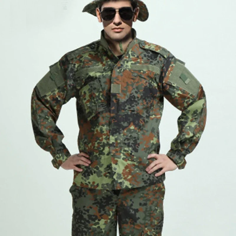 Uniforme BDU de caza táctica Airsoft, conjunto de camisa y pantalones de senderismo, ropa de caza de Paintball al aire libre, Camuflaje - imagen 5