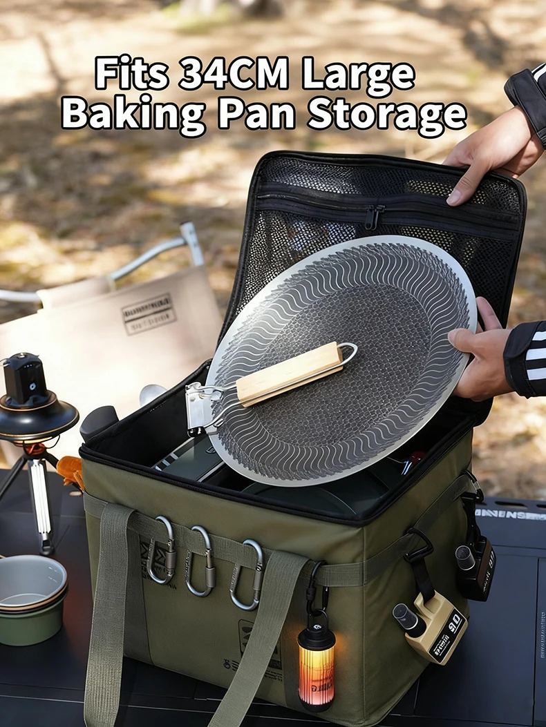 Bolsa de almacenamiento táctica impermeable para acampada, caja plegable aislada para organizador de equipo al aire libre, vajilla de Picnic, equipo de campo, 30-42L - imagen 4