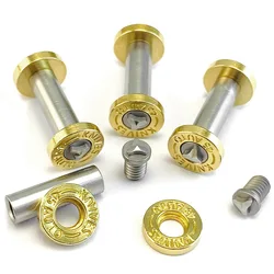 12 set/lote '45 cuchillos automáticos' letras cuchillo estampado de acero imprimación de latón tornillos de acero inoxidable pares remache de bloqueo sujetadores clavo