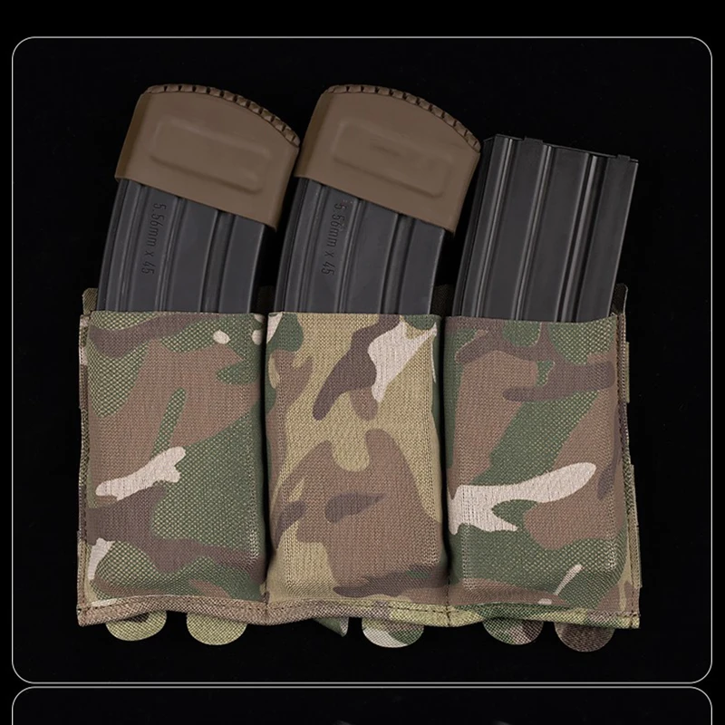 Bolsa táctica para revistas 5,56/7,62 MOLLE tiro rápido Airsoft AK AR15 M4 bolsa porta revistas elástica chaleco con cinturón táctico - imagen 3