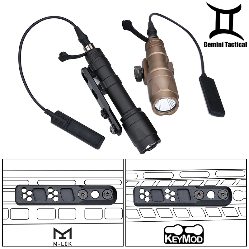 Wadsn-linterna táctica Airsoft M300A, montaje para Rifle de caza, arma, luz, riel lateral para foco M300 M600C, Mlok Keymod - imagen 3