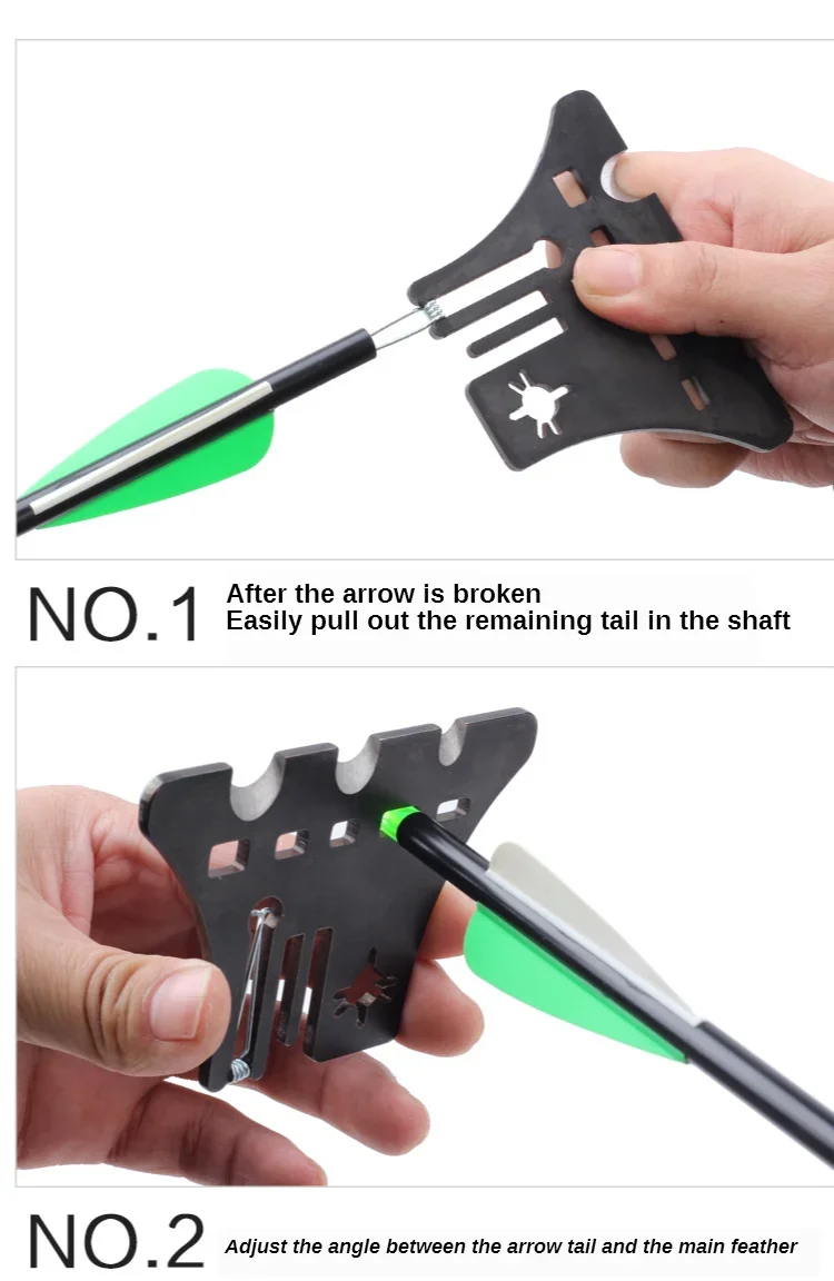 Reparador de flechas multifunción, herramienta de reparación de flechas, limpiador de engranajes para quitar flechas, dispositivo de ajuste de arco Nock para caza y tiro con arco - imagen 5