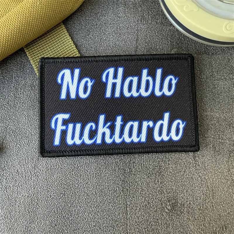 No Hablo-Parche con insignia de moral, estampado táctico, divertido gancho y bucle, mochila militar, ropa, pegatina decorativa, brazalete - imagen 2
