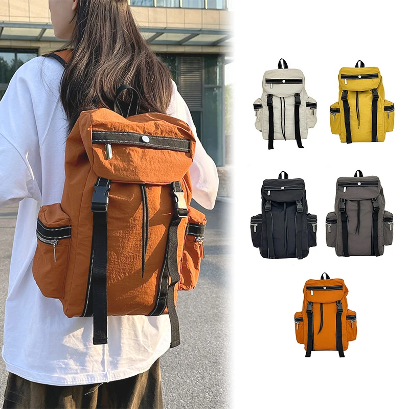Mochila de Fitness con cordón, almacenamiento grande, para viajes, acampar al aire libre, ir al trabajo, bolsa de compras para hombres y mujeres, mochila escolar para ordenador portátil universitario - imagen 2
