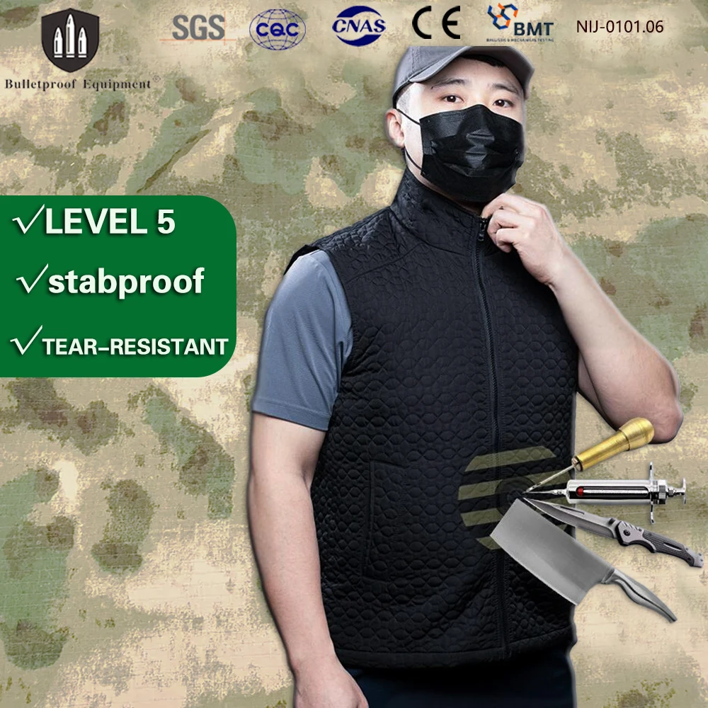 Chaleco de autodefensa SGS nivel 5, a prueba de puñaladas y pinchos, anticorte, resistente a cortes, Flexible, ligero, ocultable, a prueba de puñaladas