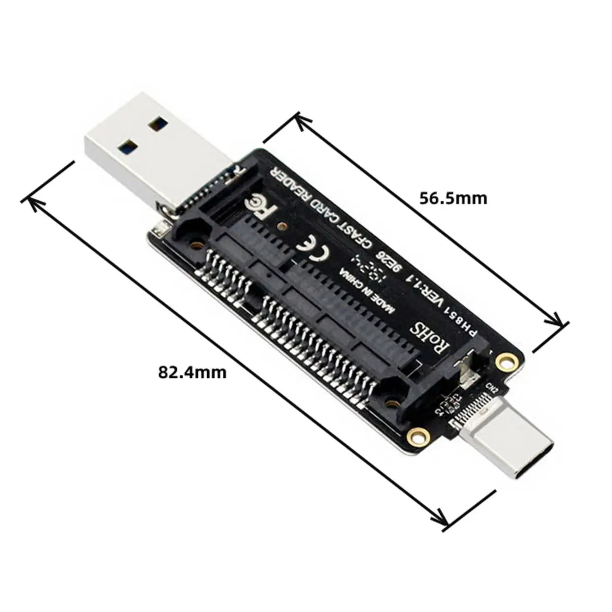 Adaptador de tarjeta lector de tarjetas PCBA, USB-C tipo C a CFast 2,0, USB 3,0, para ordenador de escritorio y portátil - imagen 2