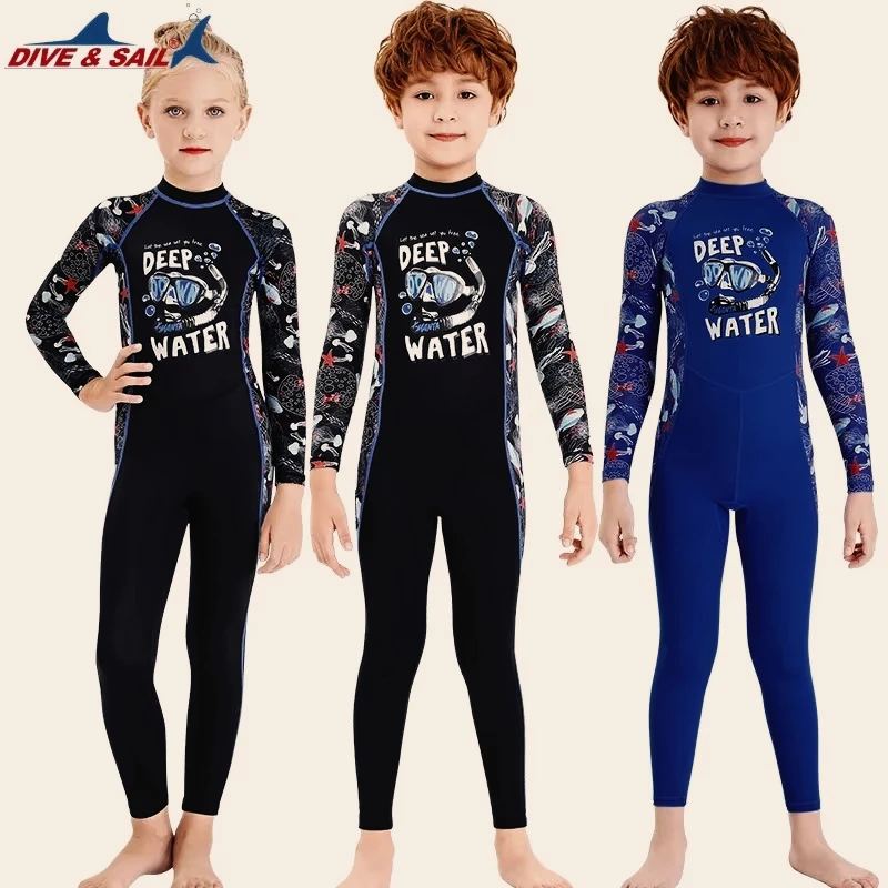 Traje de baño de buceo de cuerpo completo con protección contra sarpullidos de una pieza UPF 50 + traje de baño con protección solar UV para niños pieles de natación - imagen 2