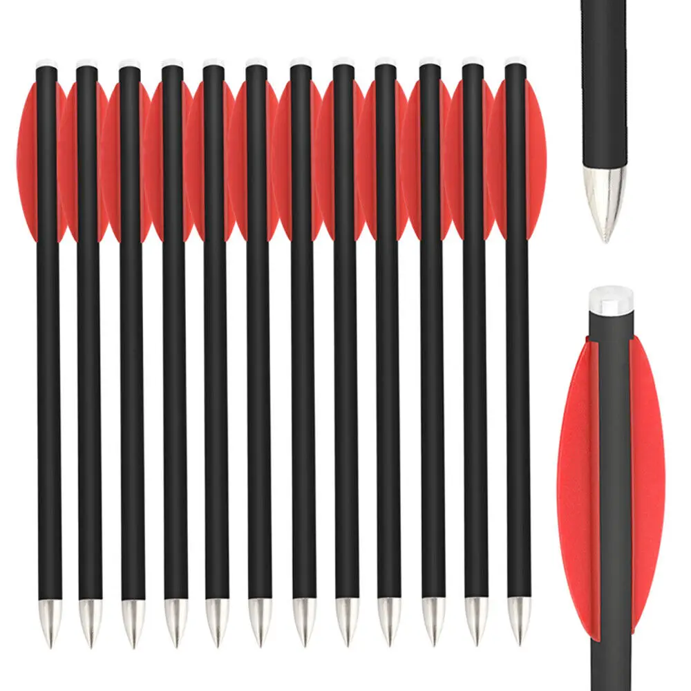 6/12/18/24 Uds pernos de ballesta de tiro con arco 16cm flechas de carbono ID4.2mm OD6mm de alta resistencia para arco caza al aire libre deportes de tiro
