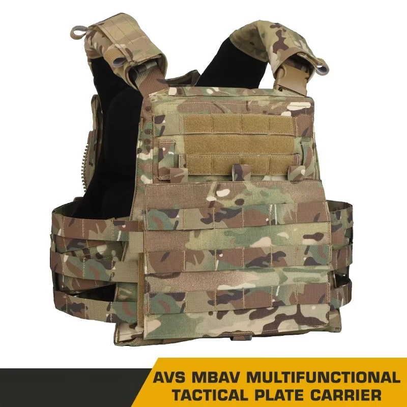 AVS MBAV-Chaleco táctico multifuncional, portador de placa Modular adaptable, liberación rápida, cómodo equipo Airsoft de caza MOLLE - imagen 2