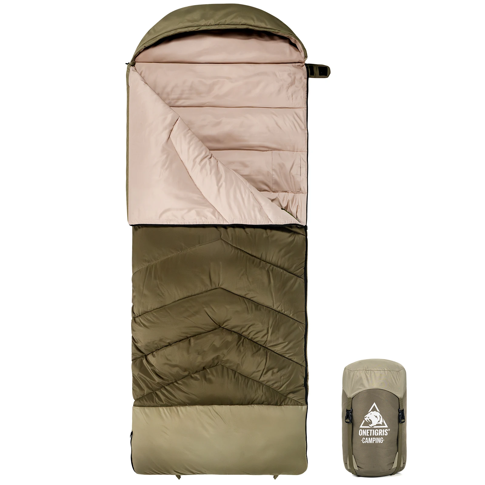 Onetigris-saco de dormir para acampar, impermeable, sobre cálido para 3 estaciones, para mochilero, sacos de dormir para viajes al aire libre y senderismo