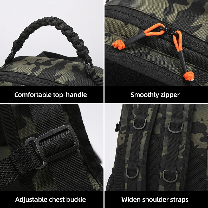 Bolsa táctica para el pecho, caña de pescar, bolsa para señuelos Molle, caza al aire libre, Camping, senderismo, bolsa grande para deportes, senderismo, almacenamiento, paquete divertido - imagen 5