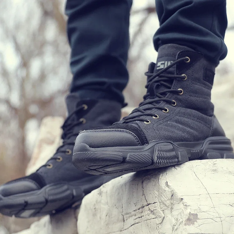 Botas de hombre, zapatos de combate para hombre, deporte al aire libre, escalada, montañas, Cross Country, zapatillas de deporte para hombre, zapatos de seguridad para hombre - imagen 2