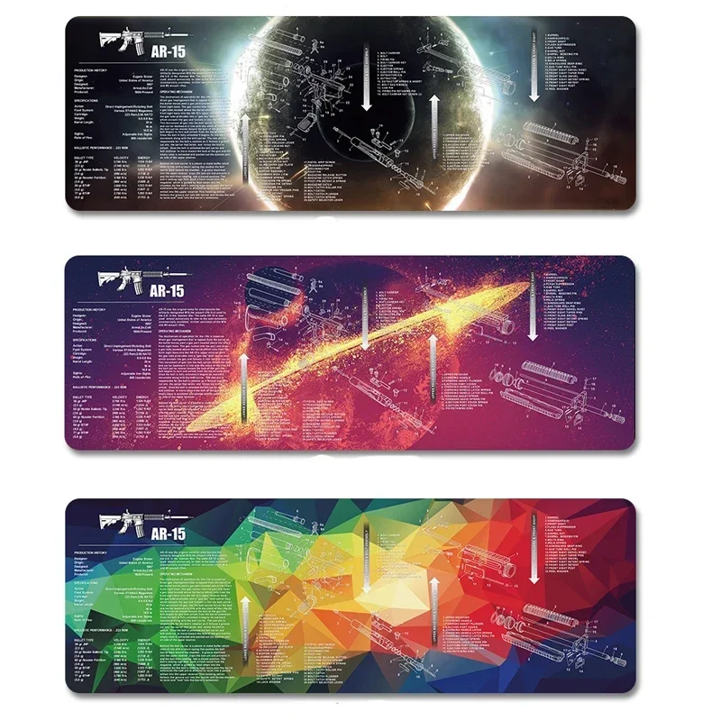 Alfombrilla de goma para limpieza de armas, diagrama de piezas para alfombrilla de ratón para AR15 AK47 Remington 870 GLOCK CZ-75 SIG SAUER P220 P226 P229 P320 P365 1911 - imagen 4