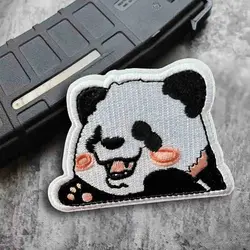 Niedlicher Panda, taktische Meme-Aufnäher, lustiger bestickter Aufnäher mit Klettverschluss, Militär-Moral-Abzeichen, Armband, Rucksack-Aufkleber