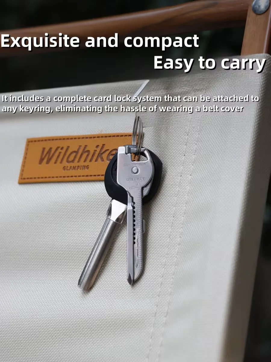 Llavero multifuncional para exteriores, 6 en 1 herramienta multifuncional, mini cuchillo plegable, herramienta de hardware, creatividad - imagen 3