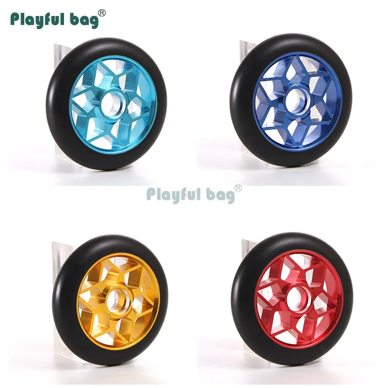 Rueda Hexagonal para patinete, accesorio deportivo para patinaje, resistente al desgaste, núcleo de aluminio, colorido, PU, AMB159, 110MM - imagen 5