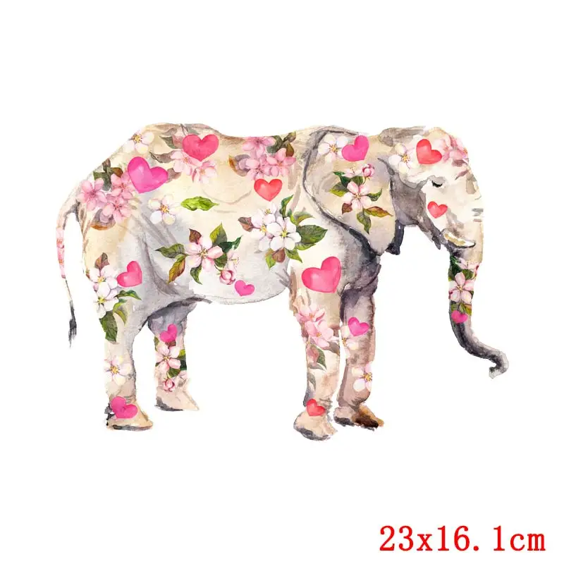 Parches térmicos de elefante para planchar con animales coloridos/lindos para ropa, apliques de parche de transferencia de calor DIY, pegatinas para planchar - imagen 5