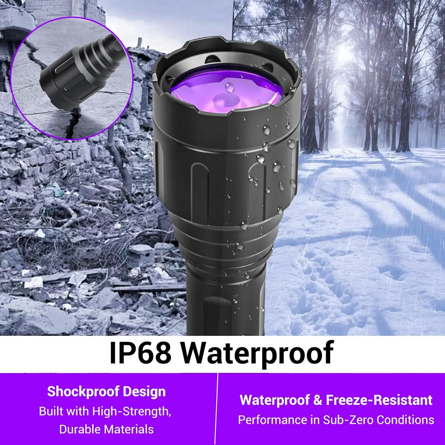 Luz de seguimiento de sangre para caza, linterna de rastreo de sangre de ciervo, linterna UV recargable de alta definición para cazador - imagen 4