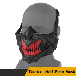 Máscara táctica transpirable de malla metálica para airsoft