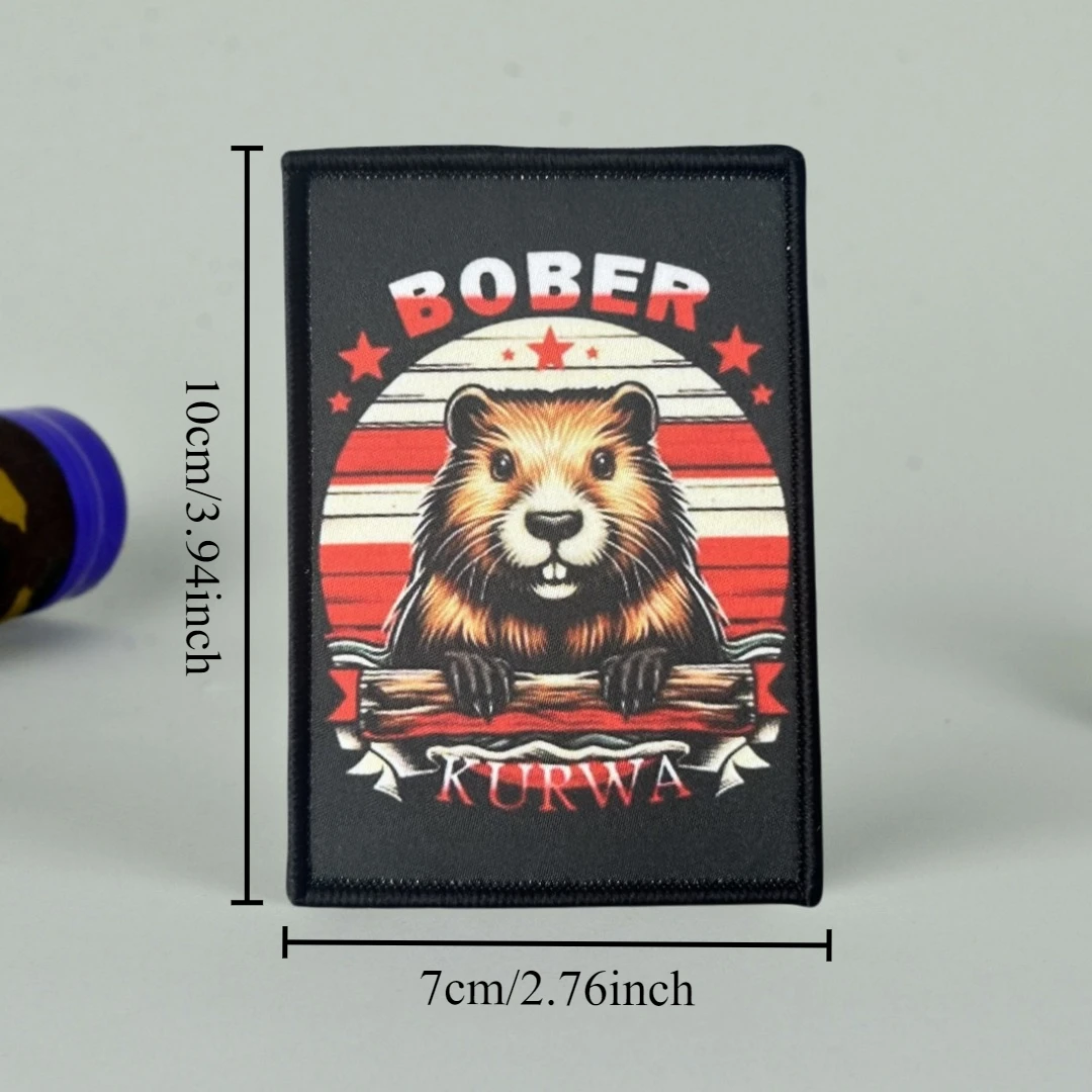 Parche militar táctico Bobrkurva Morale "BOBR KURWA", parches de gancho y bucle impresos para ropa, pegatina para mochila con emblema del ejército - imagen 3